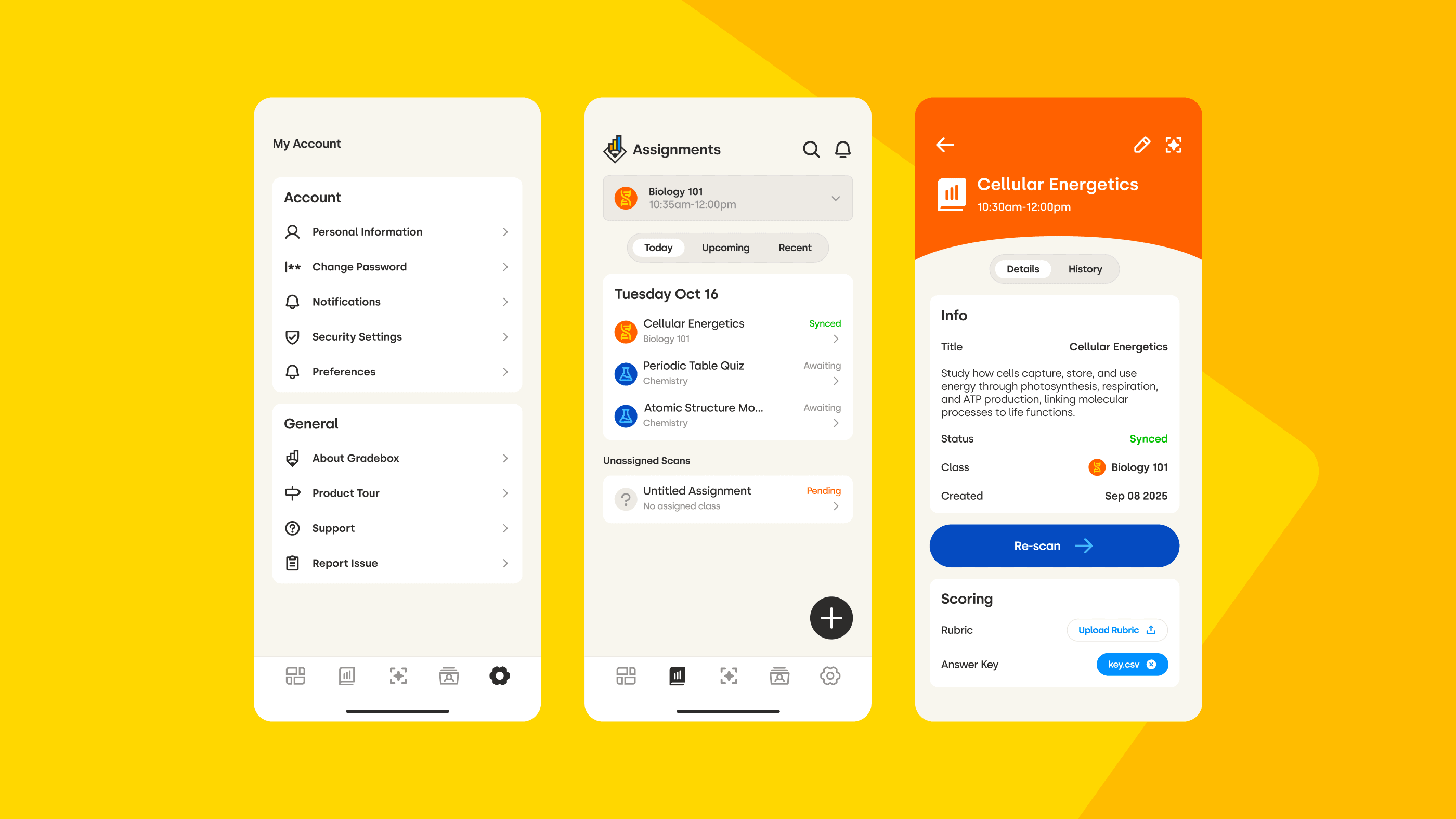 Gradebox - Mobile App Design